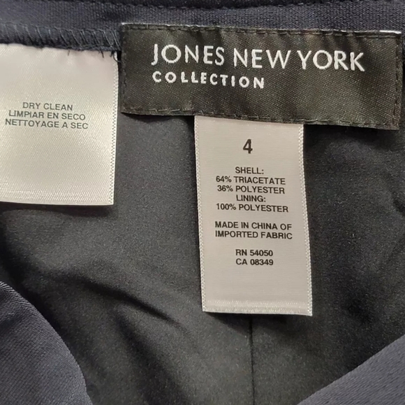Women's Size 4 Jones New York Navy‎ Blue Wide Leg Dress Pants Slacks NEW $99! - Picture 9 of 9
